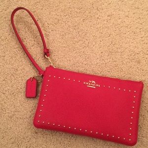 Coach Red and Gold Wristlet